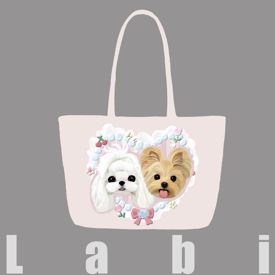 Labidesign pet cat and dog cute pet graphic customization hand-painted diy single-shoulder leather bag walking and bending tote large capacity