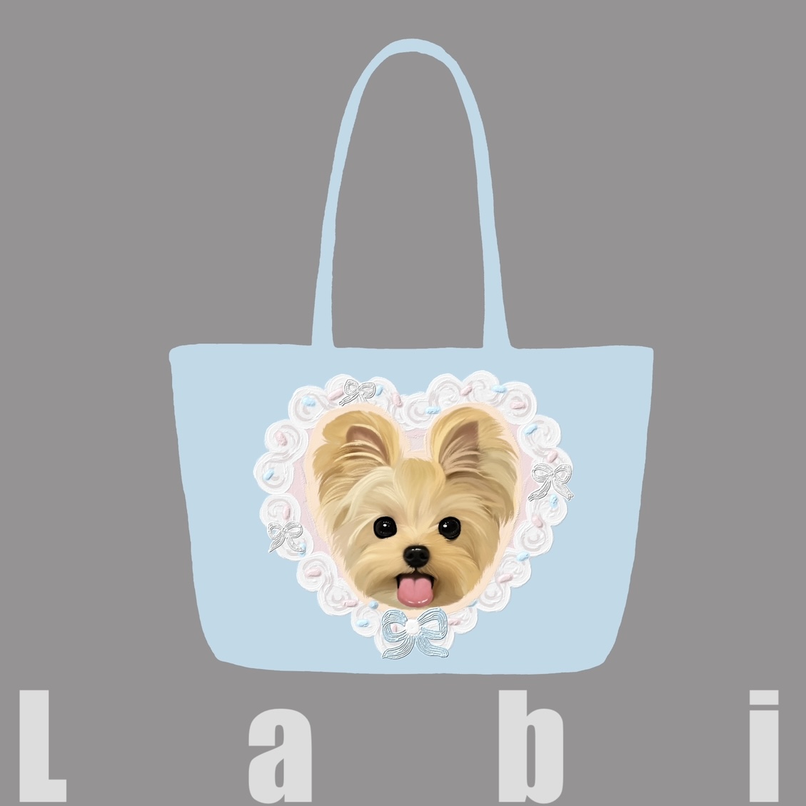 Labidesign pet cat and dog cute pet graphic customization hand-painted diy single-shoulder leather bag walking and bending tote large capacity