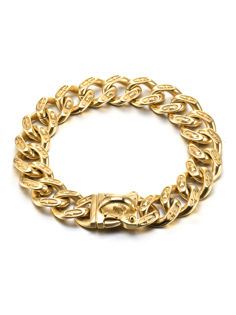 Dog bully dog collar collar stainless steel Jarre Aero bull gold necklace Dubin dog leash medium large dog Bulldog titanium steel