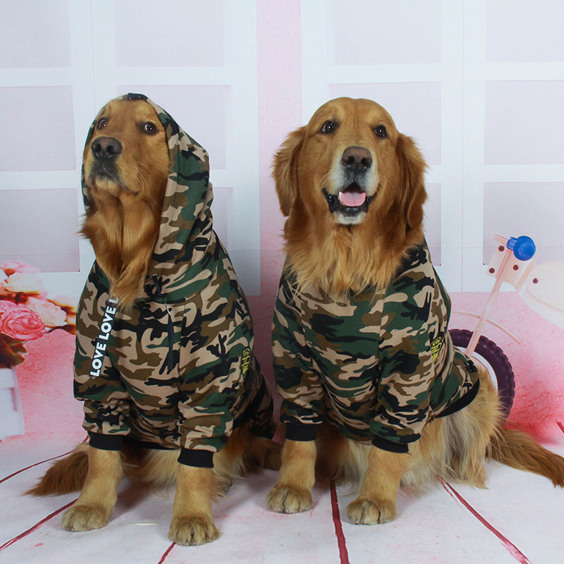 Dog clothes large dog autumn and winter golden retriever Labrador pet spring and autumn camouflage four-leg sweater