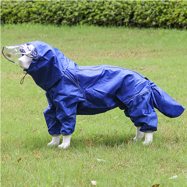 Thickened Waterproof Raincoat for Large Dogs | Full Coverage Dog Rain Jacket with Hood | Anti-Seepage Design