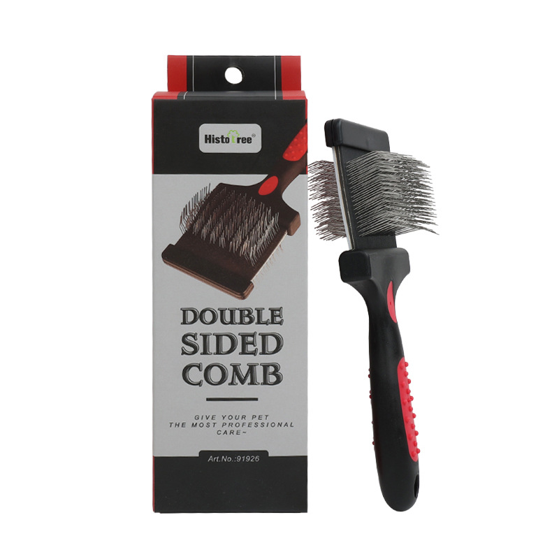 Pet comb dog hair pulling beauty double-sided needle comb cat comb hair removing cat comb knot opening hair removal comb
