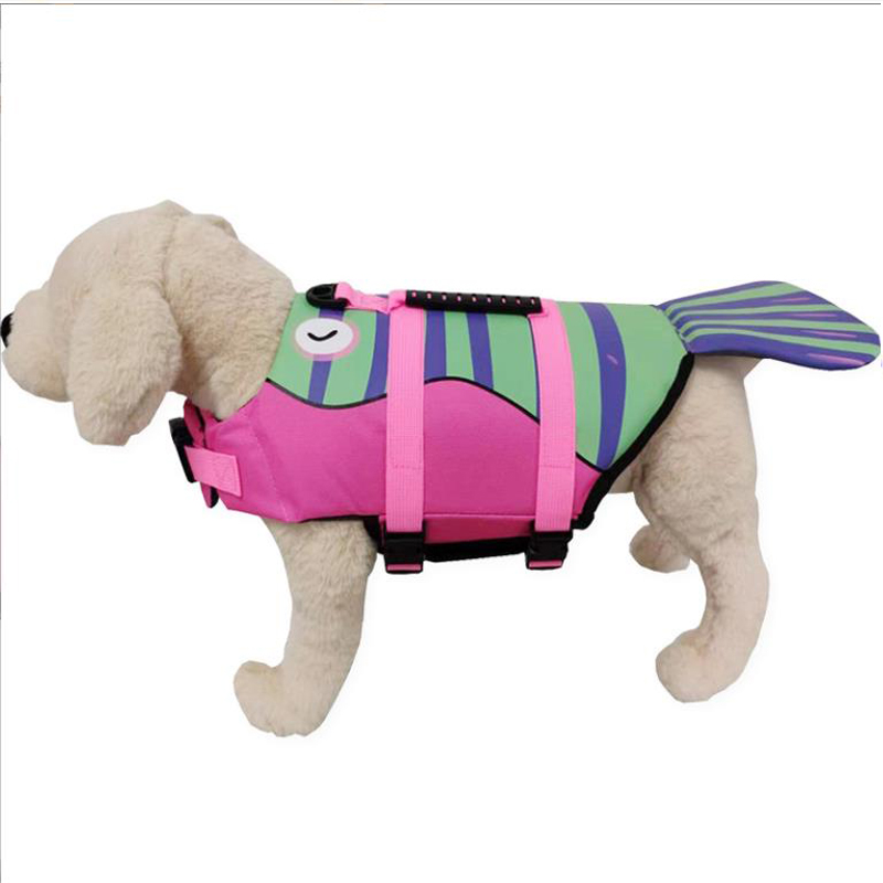 Cartoon Fishtail Dog Life Jacket | Swimming Safety Vest for All Sizes