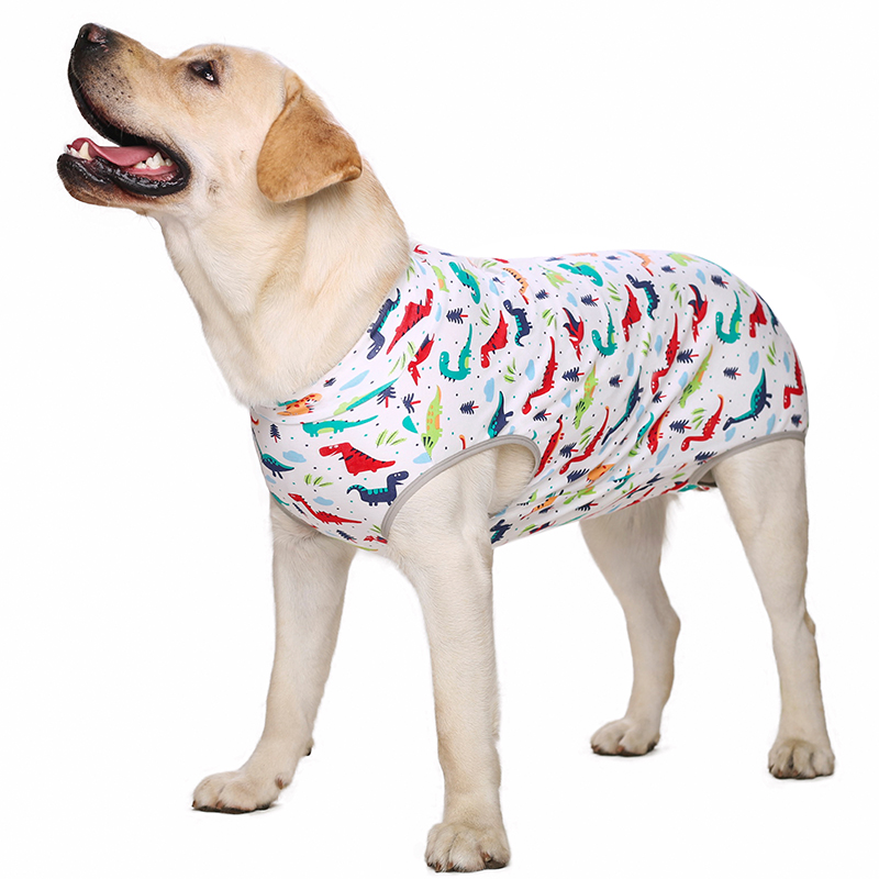 Dog sterilization surgical gown autumn golden retriever Labrador medium large dog after Operation Anti-licking clothes pet four-legged vest