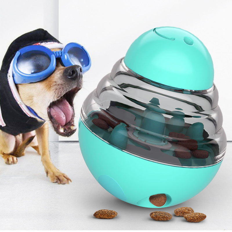 big and small dogs tumbler sound leakage food feeder educational dog toys