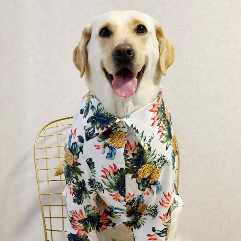 LovinPet Summer Dog Shirt | Anti-Lint Hawaiian Print for Big Dogs