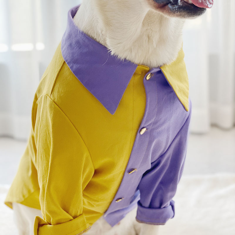 LovinPet Stylish Color-Block Design Dog Shirt | Spring/Autumn Outfit for Large Dogs
