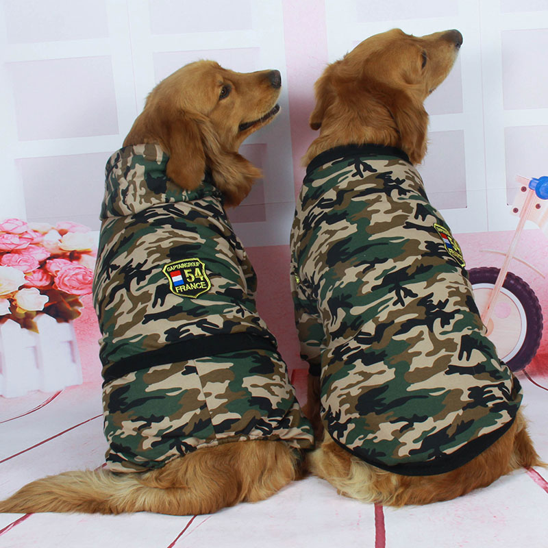 Dog clothes large dog autumn and winter golden retriever Labrador pet spring and autumn camouflage four-leg sweater