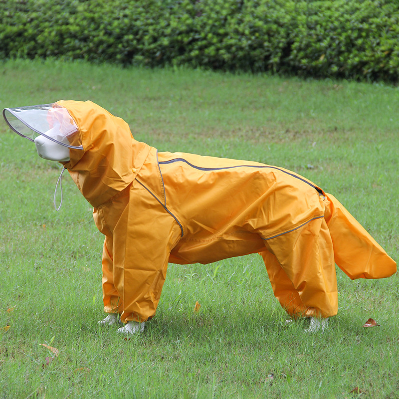 Thickened Waterproof Raincoat for Large Dogs | Full Coverage Dog Rain Jacket with Hood | Anti-Seepage Design