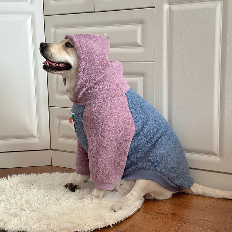 Large Dog Winter Lamb Wool Hoodie - Warm Clothes for Labrador & Golden Retriever