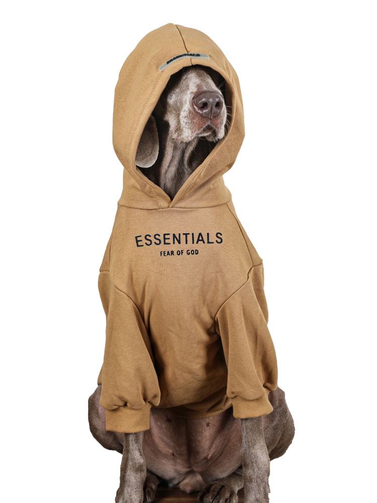Reflective Brown Dog Hoodies Anti-lint Winter Large Dog Hoodies