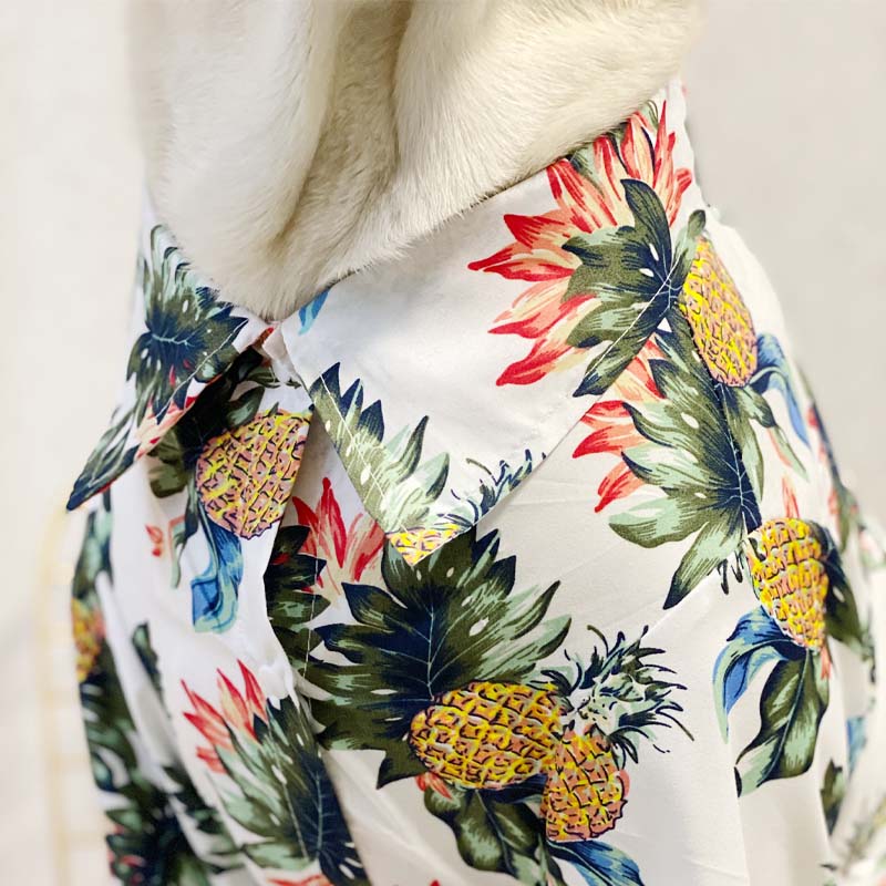 LovinPet Summer Dog Shirt | Anti-Lint Hawaiian Print for Big Dogs