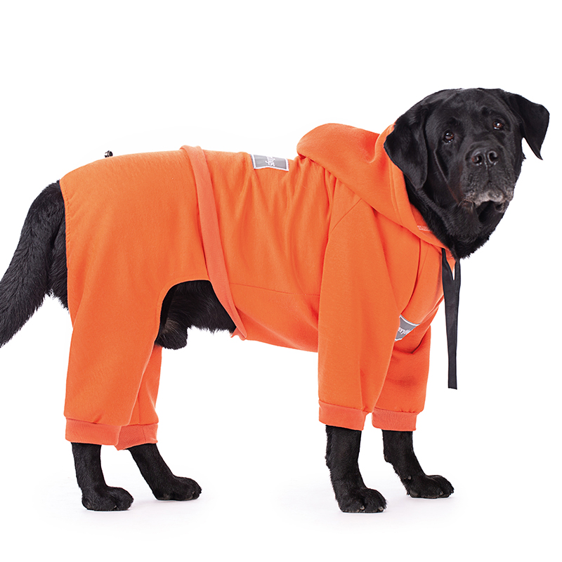 Fleece-Lined Hooded Dog Sweater for Medium and Large Breeds