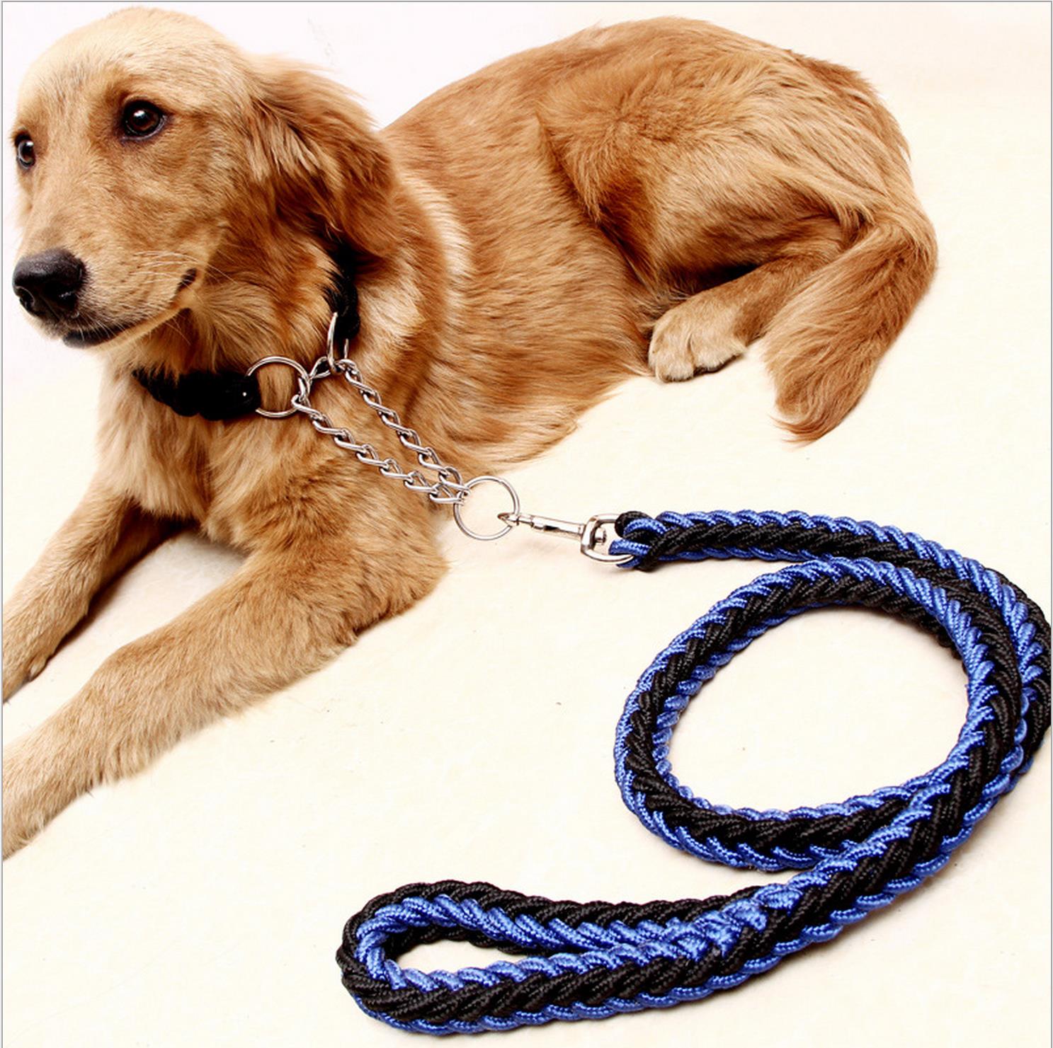 Dog hand holding rope dog chain rope collar golden retriever Alaska Samoyed large, medium and small dogs explosion-proof