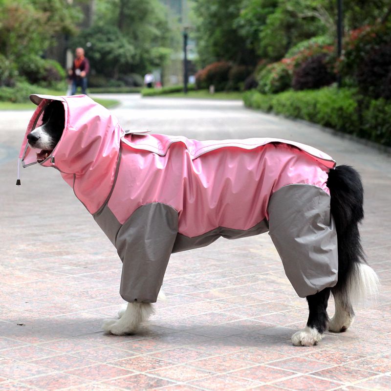 Four-Legged Dog Raincoat for Medium to Large Breeds - Waterproof, All-Inclusive, Reflective