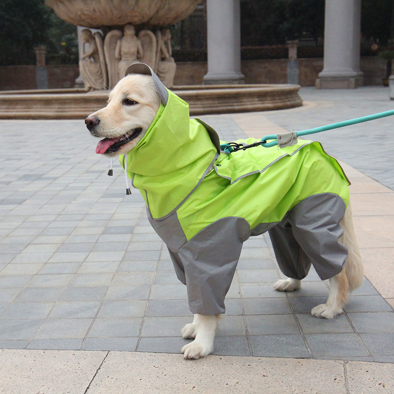 Four-Legged Dog Raincoat for Medium to Large Breeds - Waterproof, All-Inclusive, Reflective