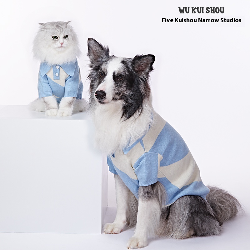 Pet dog clothes sweater border collie Shiba Inu Schnauzer cat sweater anti-lint spring and autumn