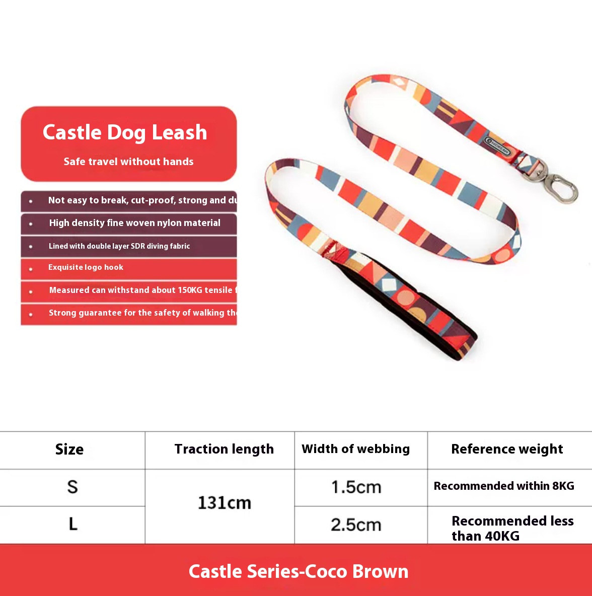 Castle vest dog hand holding rope small dog chest strap anti breaking loose puppy dog leash