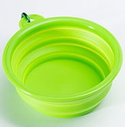 Pet cat and dog special silicone case folding bowl multi-color portable with hook pet tableware water feeding
