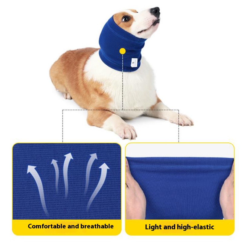 Pet dog soothing head cover scarf scarf anti-scare soothing mood large, medium and small dogs anti-Thunder bandana