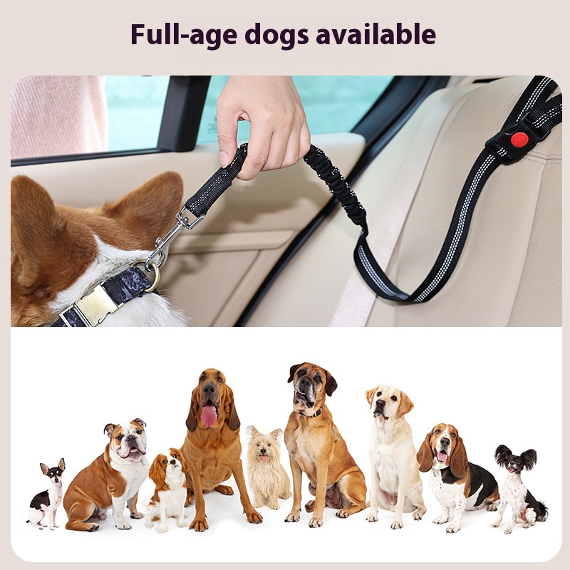 Pet traction belt safety belt multifunctional reflective explosion-proof car buffer hand holding rope