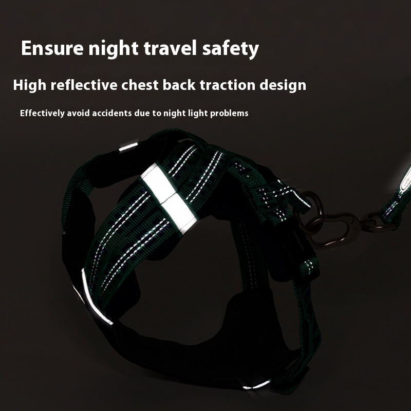 Dog dog chest and back vest-style free hands waist pull dog leash explosion-proof pet hand holding rope