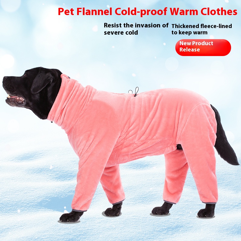 Fleece-Lined Dog Belly Suit | Large Dog Bellyband for Winter