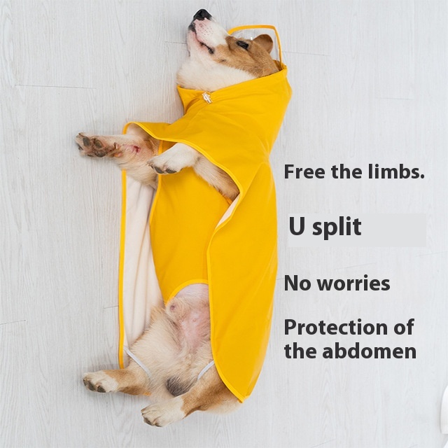 Big Dog raincoat poncho bellyband Corgi and Shiba Inu husky border collie Samoyed golden retriever Labrador Alaska