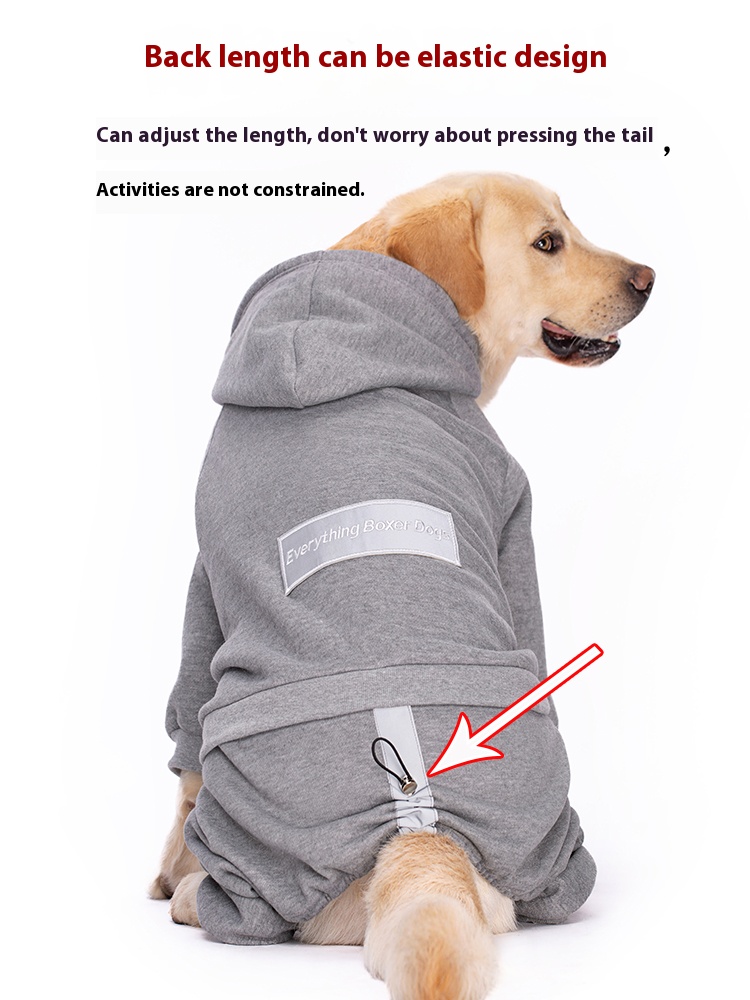 New large dog clothes four-legged pet clothing golden retriever Labrador Alaska hooded sweater autumn and winter clothing free shipping