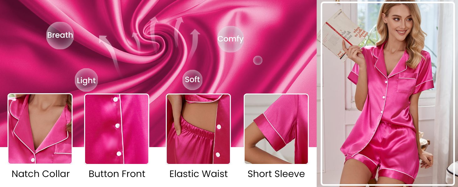 satin silk pajama set