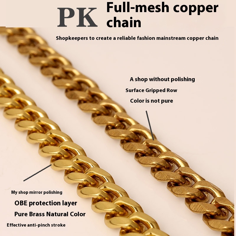 Brass golden retriever dog collar chain Jarre Aero Bull Collar decoration Labrador metal chain 24k gold necklace