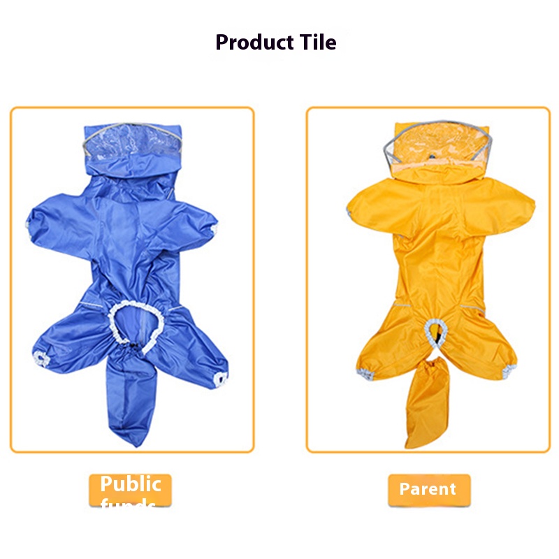 Thickened Waterproof Raincoat for Large Dogs | Full Coverage Dog Rain Jacket with Hood | Anti-Seepage Design