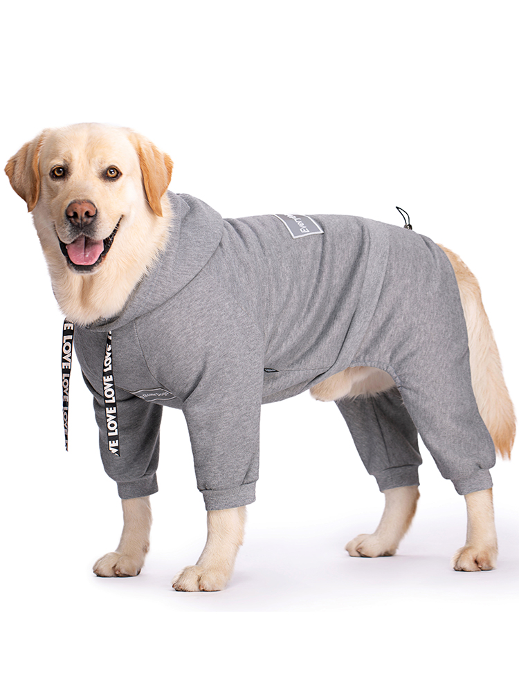 New large dog clothes four-legged pet clothing golden retriever Labrador Alaska hooded sweater autumn and winter clothing free shipping