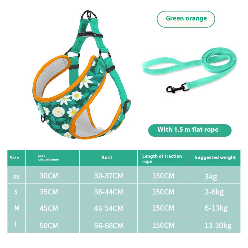 Pet hand holding rope vest dog hand holding rope reflective explosion-proof dog leash pet strap pet supplies