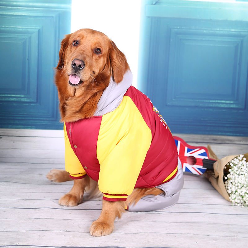 Large dog clothes cotton-padded winter clothes four-legged golden retriever Labrador Husky Samo medium large dog waterproof coat