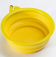 Pet cat and dog special silicone case folding bowl multi-color portable with hook pet tableware water feeding