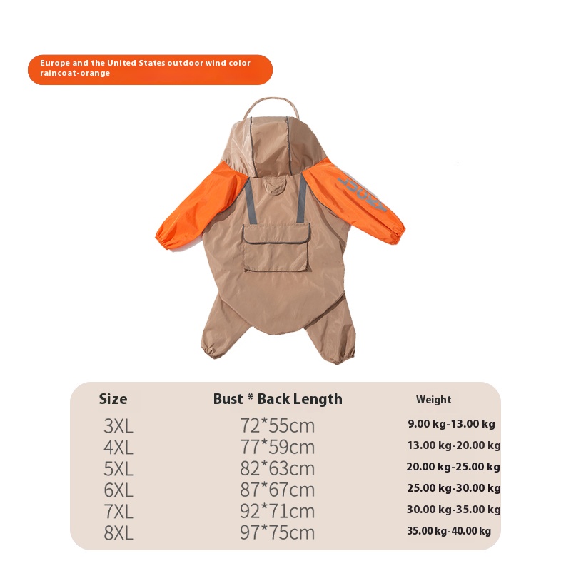 Medium & Big Dog Raincoat - Four-leg all-inclusive raincoat