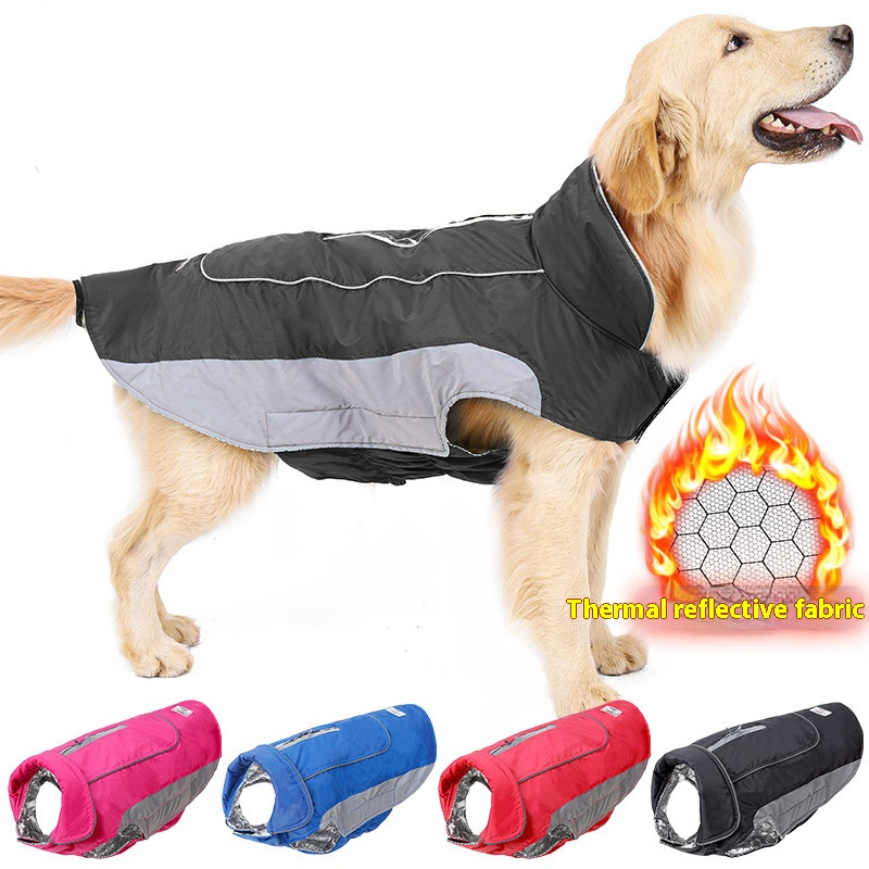 Pet thermal reflection thermal technology fall/winter jacket vest big dog waterproof reflective thermal clothing