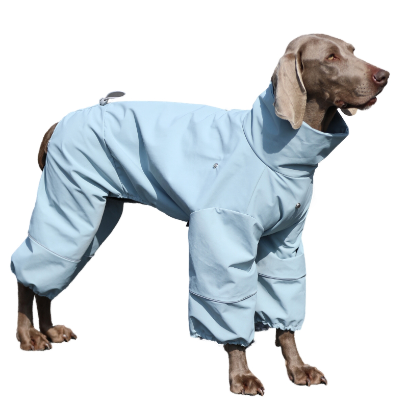 Big Dog raincoat labrador golden retriever Dubin four-legged waterproof clothes pet Four Seasons detachable hat dog poncho