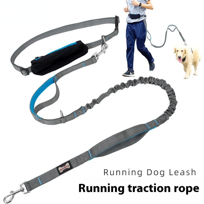 Dolemi running pet hand holding rope explosion-proof high elasticity dog out dog leash comfortable dog chain