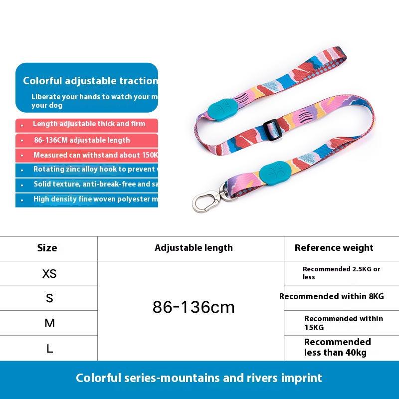 Colorful dog hand holding rope retractable adjustable dog chain anti-lost collar pet dog leash