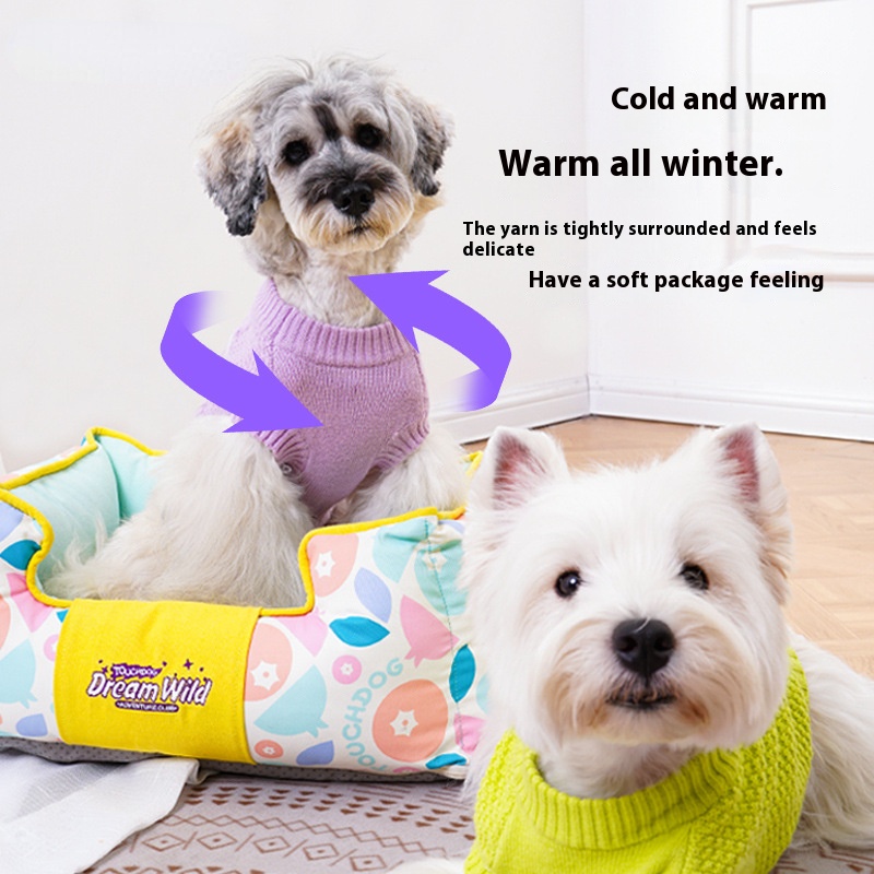 Warm Dog Sweater Vest - Anti-Static, Small & Medium Dogs, Elastic Fit