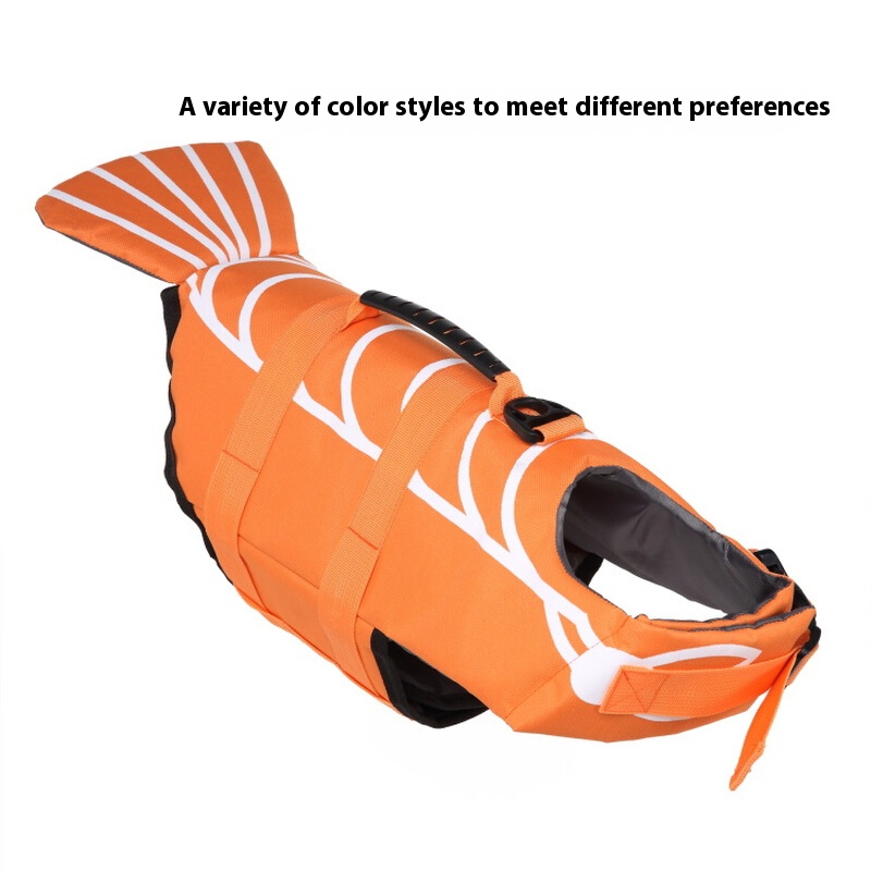 Cartoon Fishtail Dog Life Jacket | Anti-Drowning Vest for Medium and Large Dogs