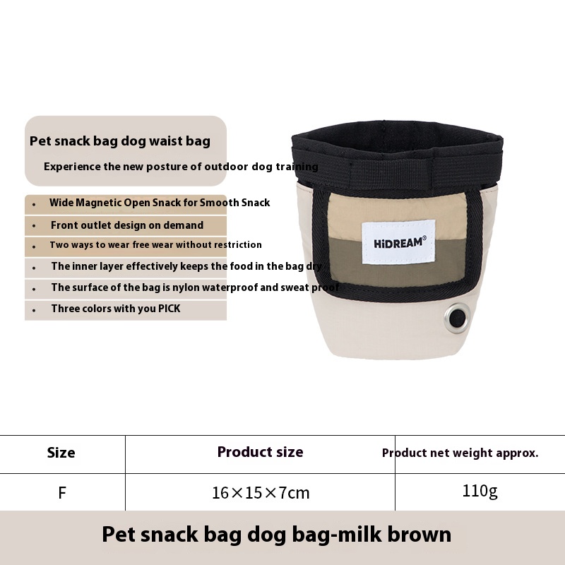 Pet portable bag compact pet snack bag dog training waist bag