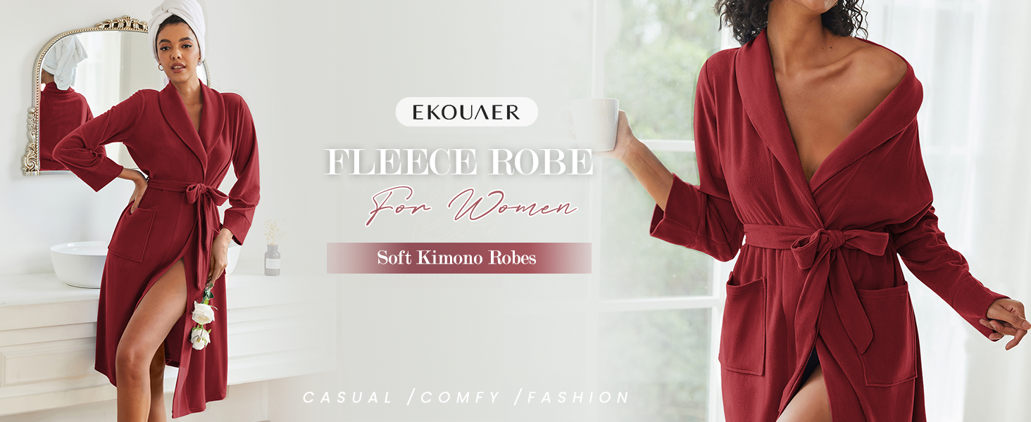 long fleece robe robes for women