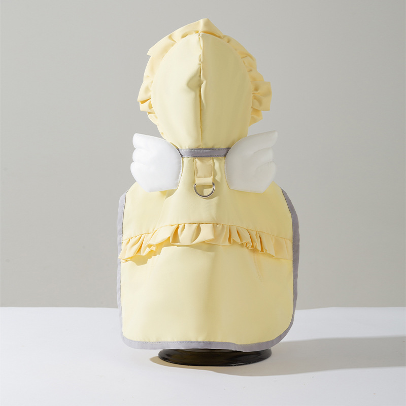 Minimalist candy color Angel raincoat small dog cat can lead spring and summer pet dog clothes