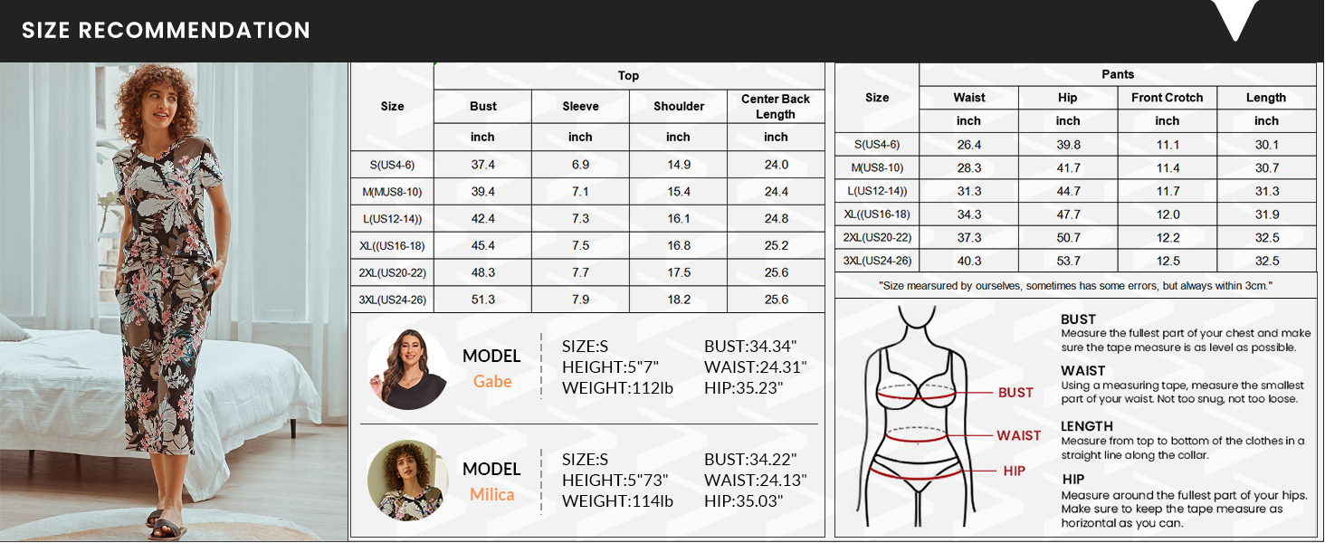 Sleepwear Tops with Capri Pants Pajama Sets