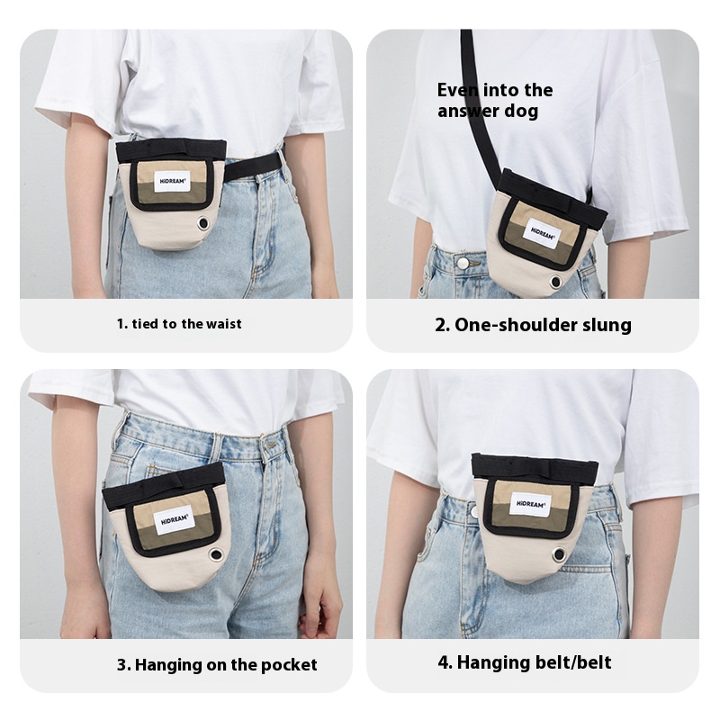 Pet portable bag compact pet snack bag dog training waist bag