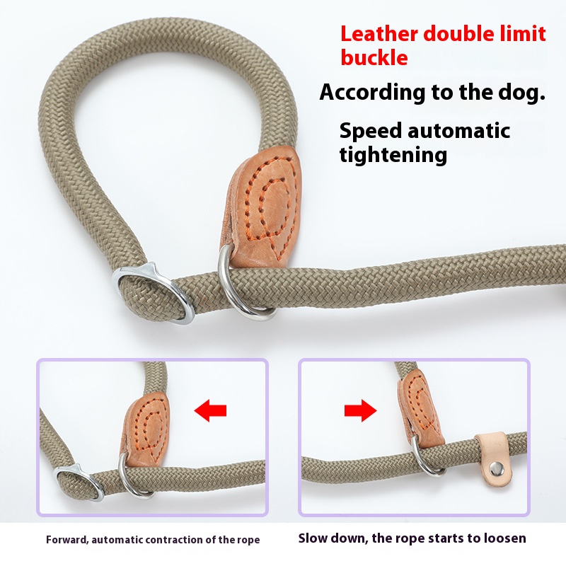 P chain dog rope leash lengthened 1.8 m anti-wear non-tightening hand traction collar integrated dog walking dog training pet P rope