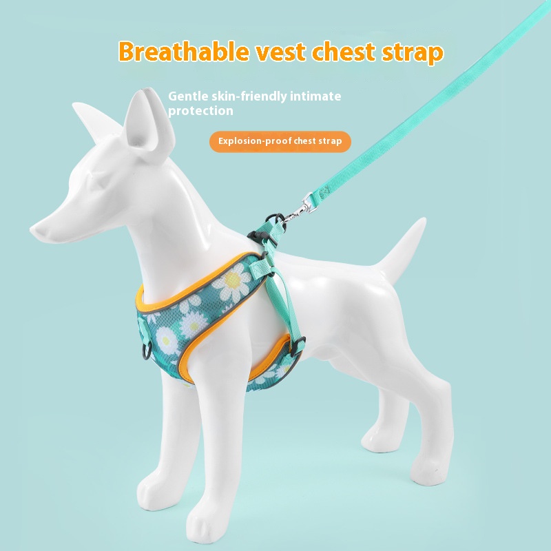 Pet hand holding rope vest dog hand holding rope reflective explosion-proof dog leash pet strap pet supplies